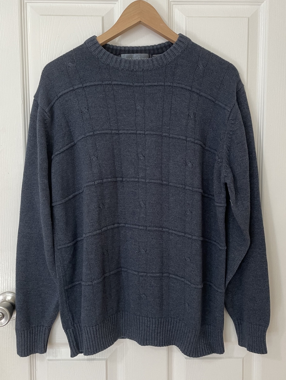 Oscar de la Renta Men's Crewneck Sweater - Slate Blue Size XL